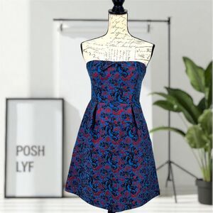Anthropologie Leifnotes Paprika Brocade Metallic Dress Size 6